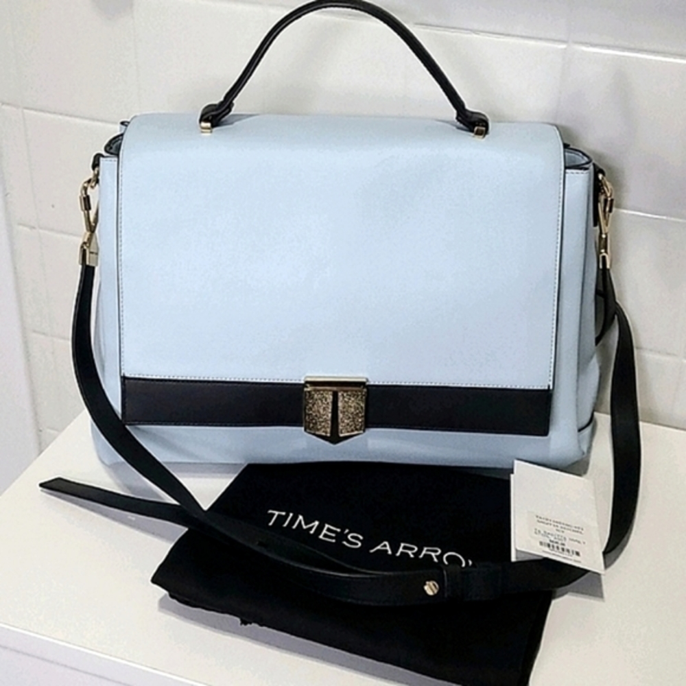 Times arrow light blue satchel, crossbody bag